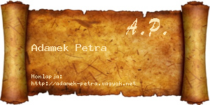 Adamek Petra névjegykártya